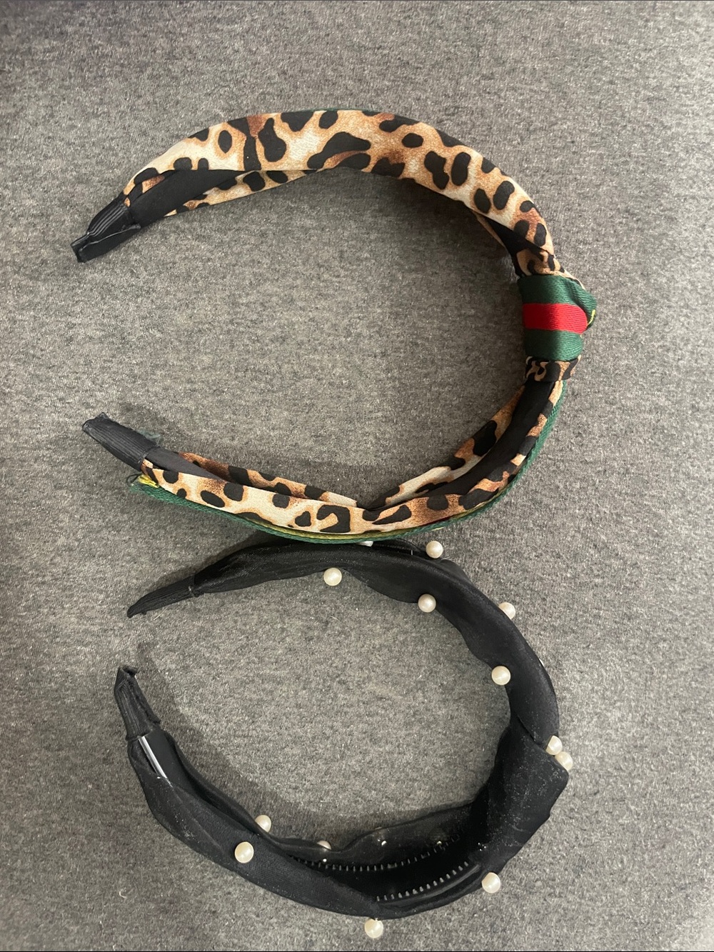 Leopard Print Knotted Headband with Green & Red Accent - Women Accessories